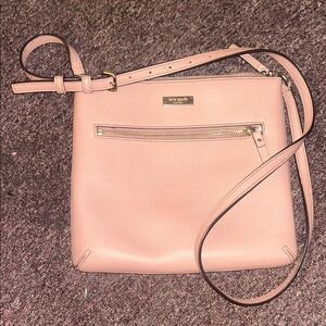 kate spade Blush Pink Leather Crossbody with Front Zip